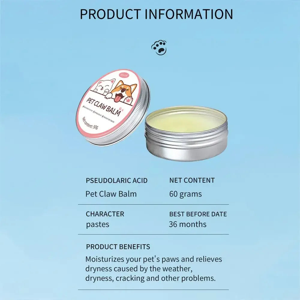 Paw Balm for Cats & Dogs – Protective Moisturizing Cream for Paws, Nose & Cracked Feet (50g)