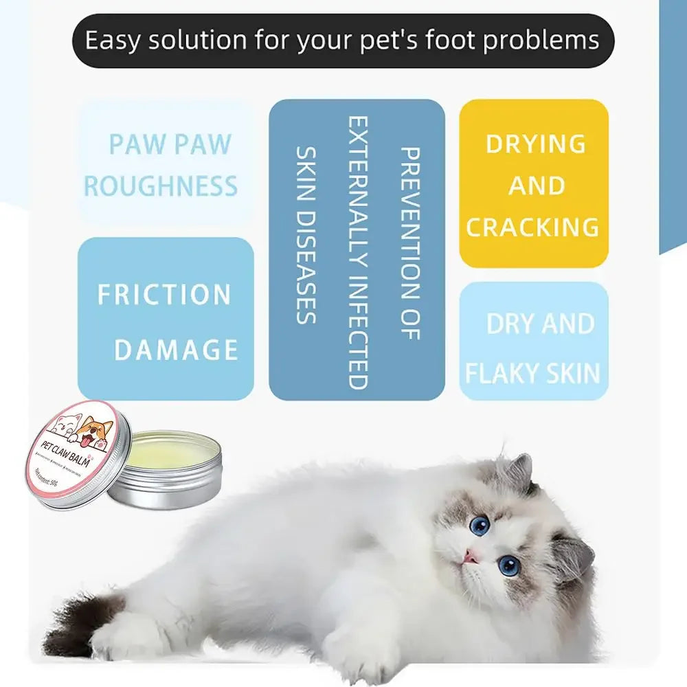 Paw Balm for Cats & Dogs – Protective Moisturizing Cream for Paws, Nose & Cracked Feet (50g)
